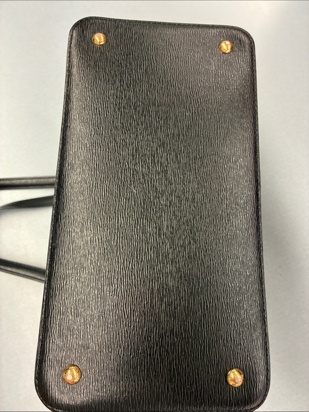 Ralph Lauren Black Leather Tote with Gold Accent Tag - Picture 3 of 6